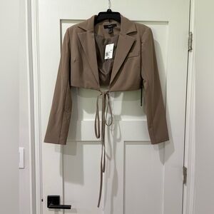 Forever 21 Brown Cropped Blazer